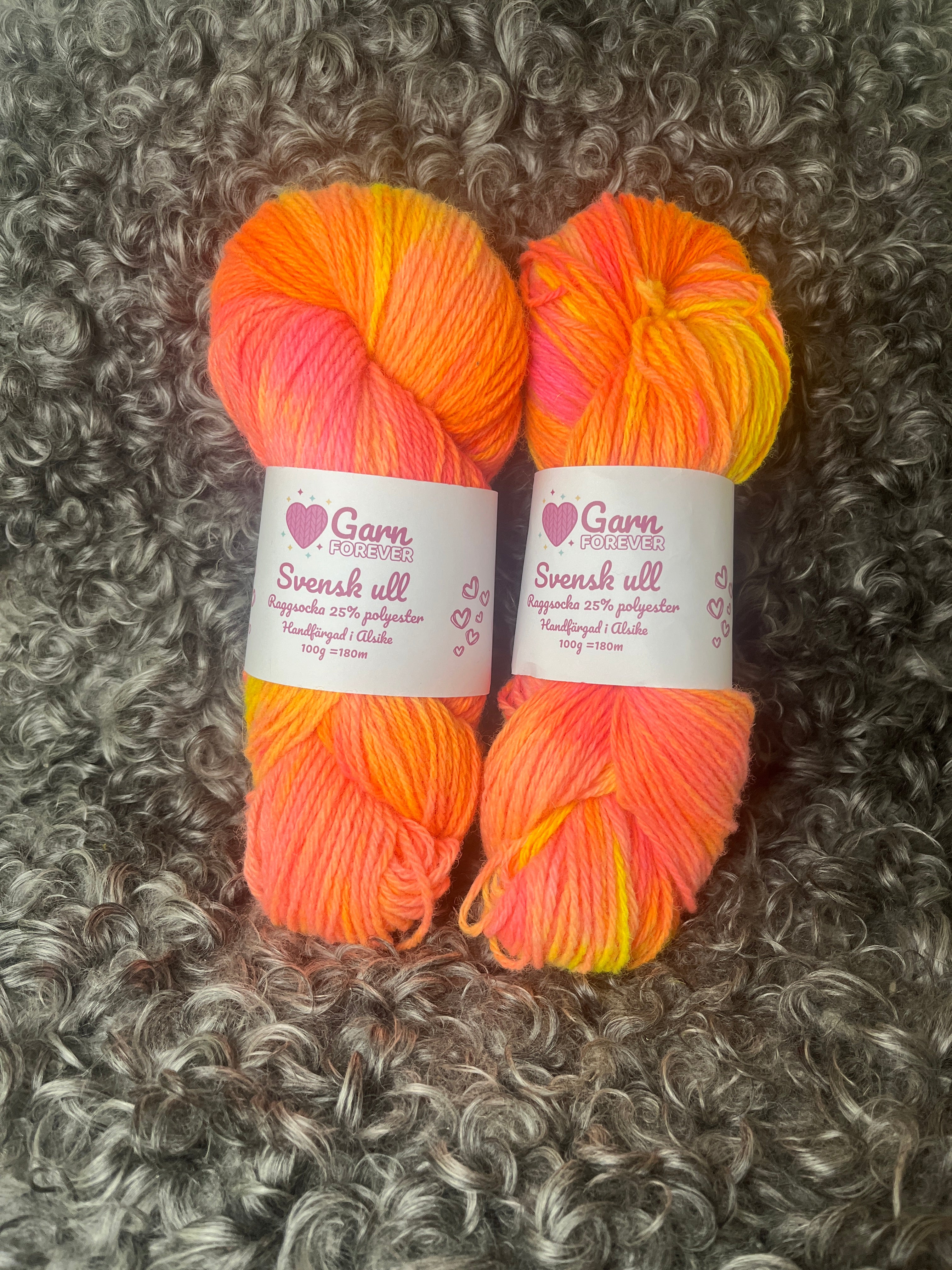 Svensk ull raggsocka - Peachy